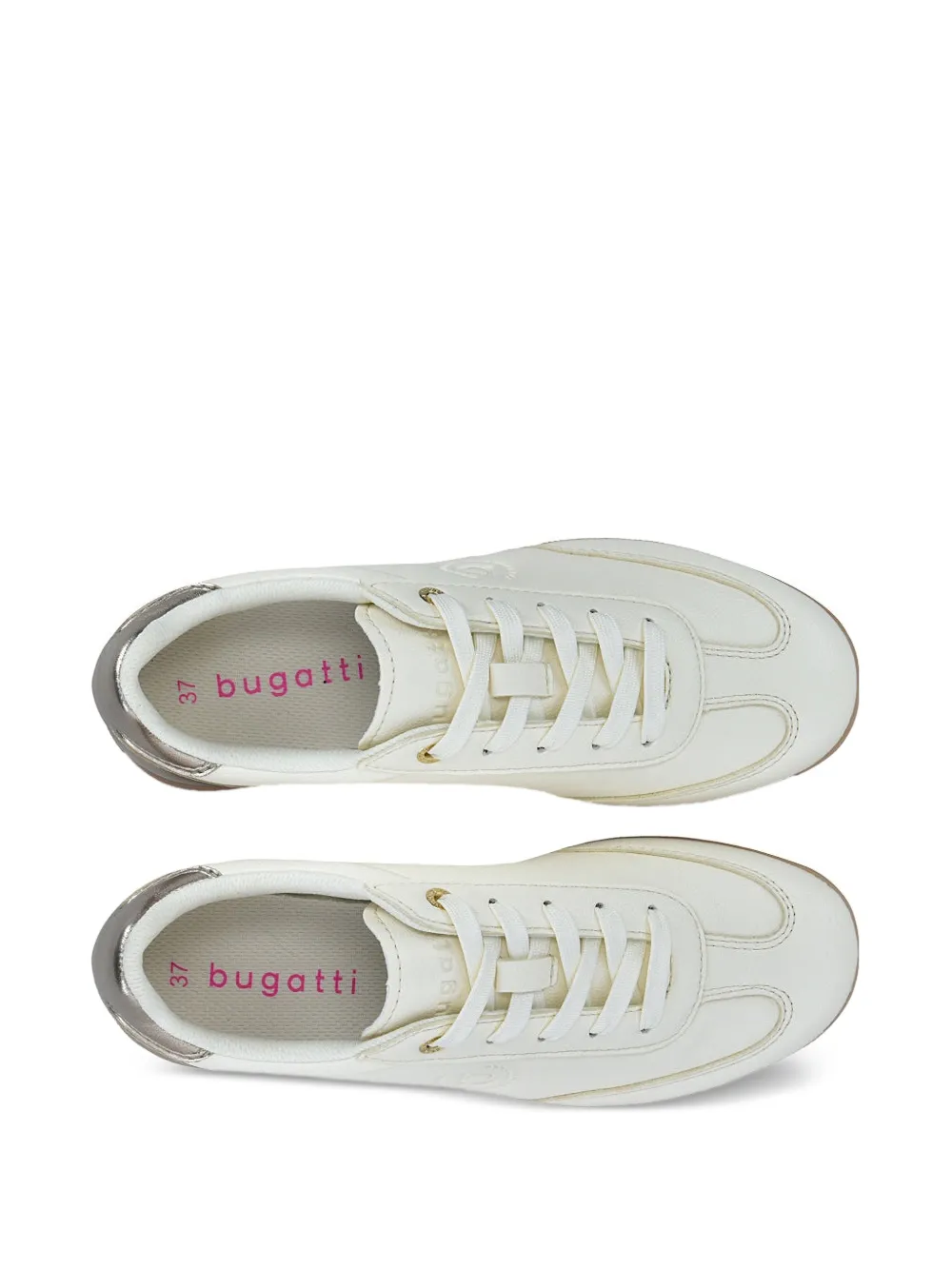 Bugatti Sneakers met metallic-effect en logo-reliëf Wit