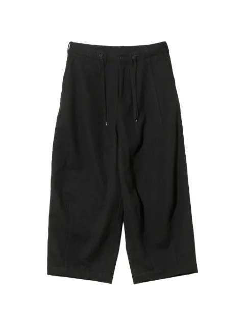 Needles drawstring-waist buckle-strap trousers