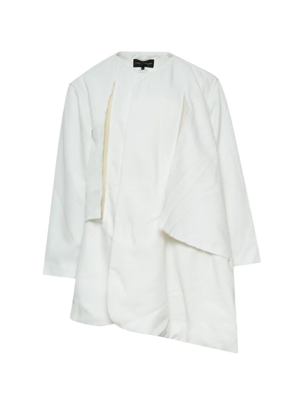 Comme Des Garçons asymmetric frayed-edge jacket - Bianco