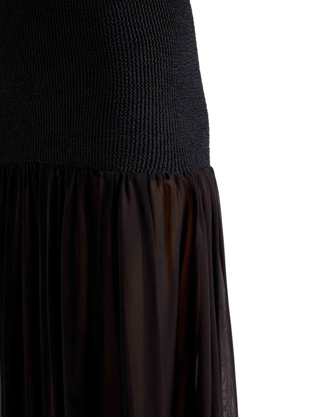 Hunza G Hybrid maxi-jurk met gekreukt effect Zwart