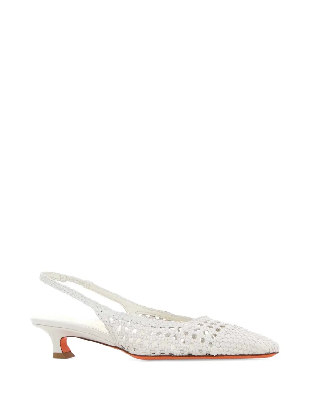 Santoni woven slingback pumps Wit