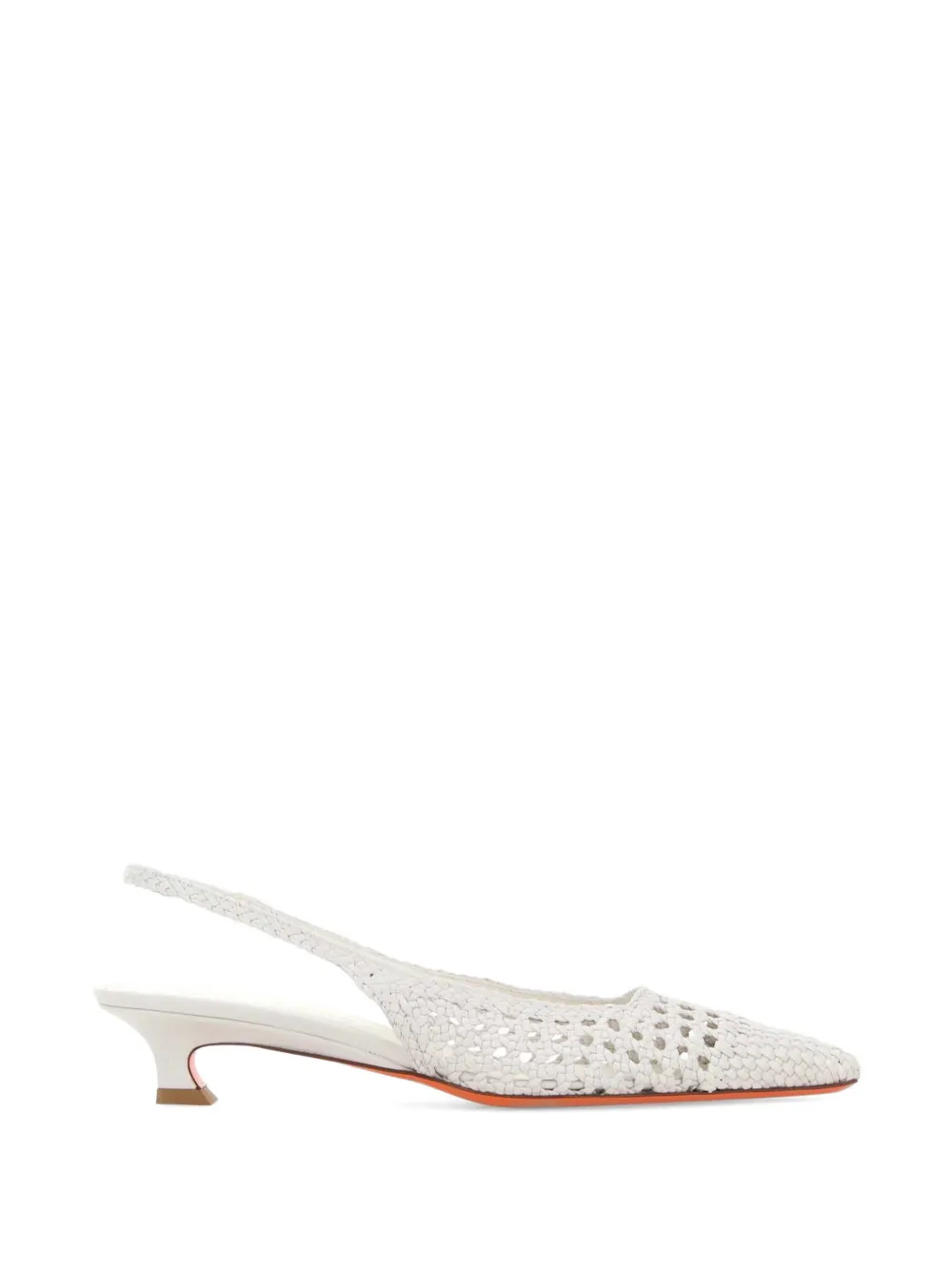Santoni woven slingback pumps Wit