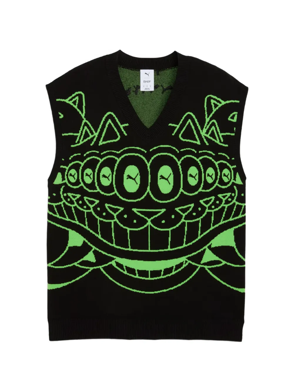 PUMA x Ripndip graphic V-neck sleeveless sweater - 01 PUMA BLACK