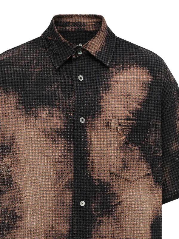 Feng Chen Wang Decayed Check Shirt | Black | FARFETCH NO