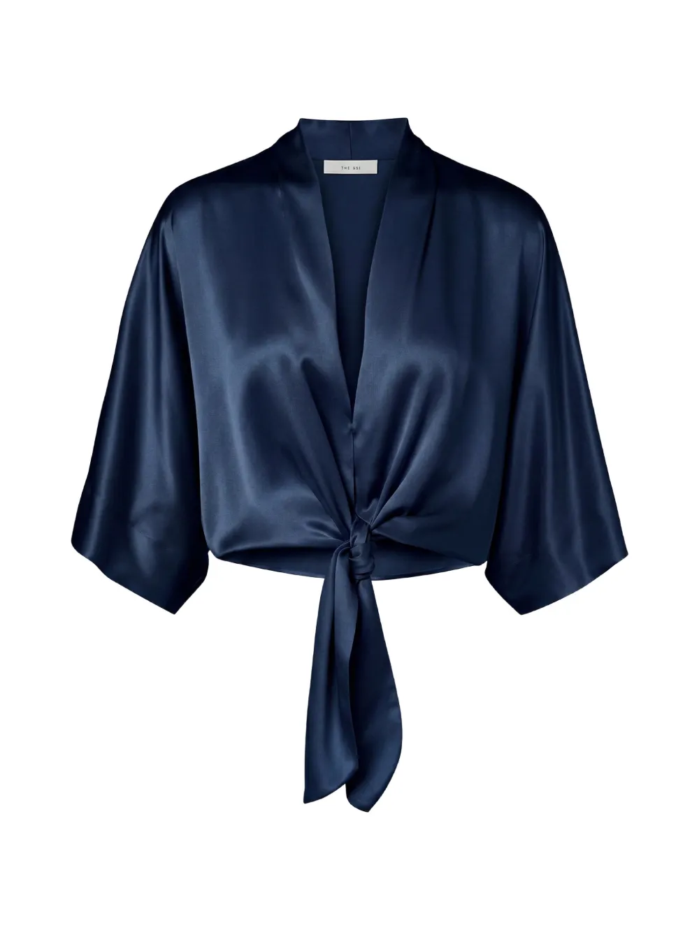 The Sei Dolman tie-front silk blouse - Blu