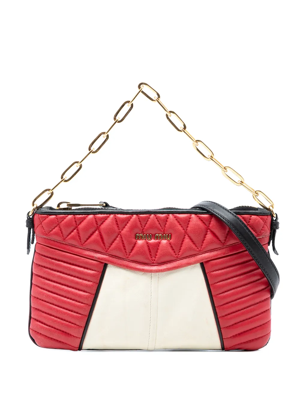 Miu Miu Pre-Owned 2013-2026 Bicolor Nappa Biker satchel - Rosso