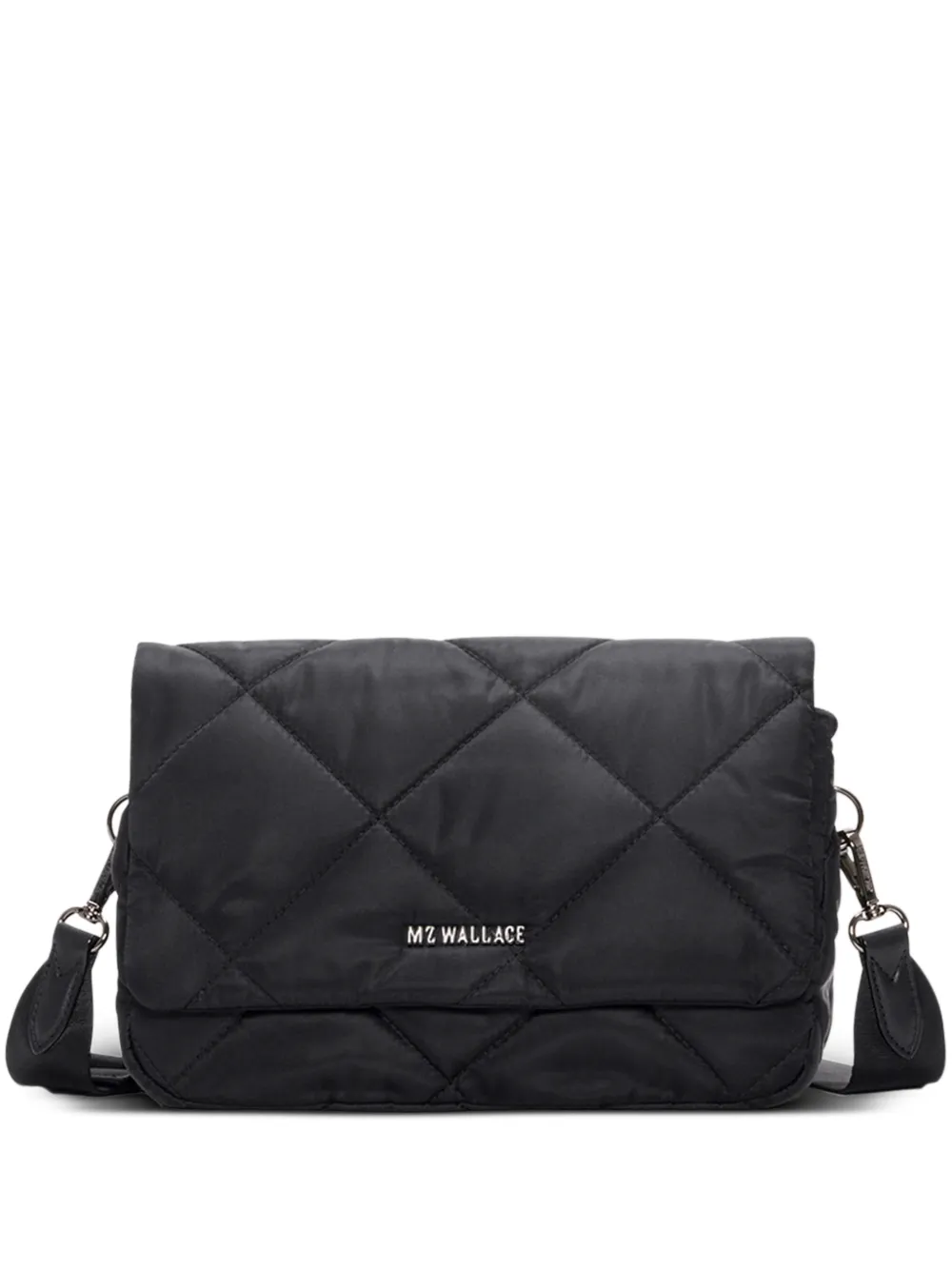 Mz Wallace Madison quilted flap crossbody bag - Nero