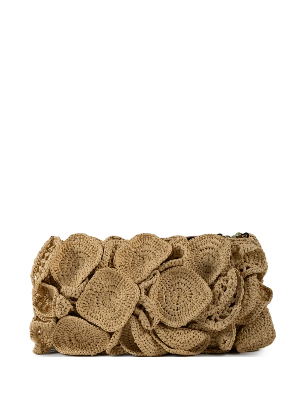 FARM Rio flower-appliqué clutch bag - Toni neutri