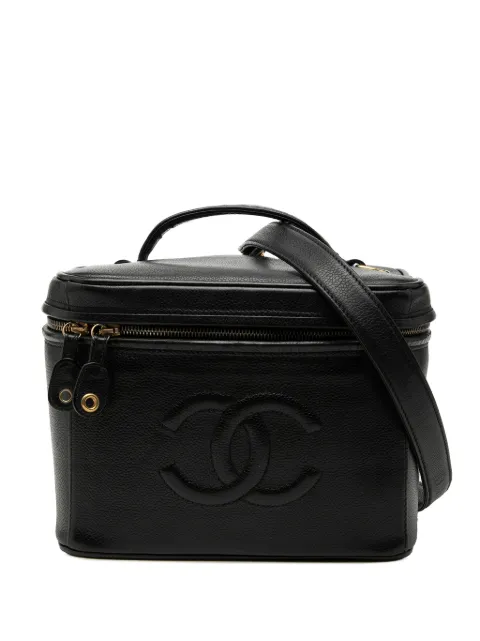 CHANEL Pre-Owned cosmetiquera de piel caviar con CC 1996-1997