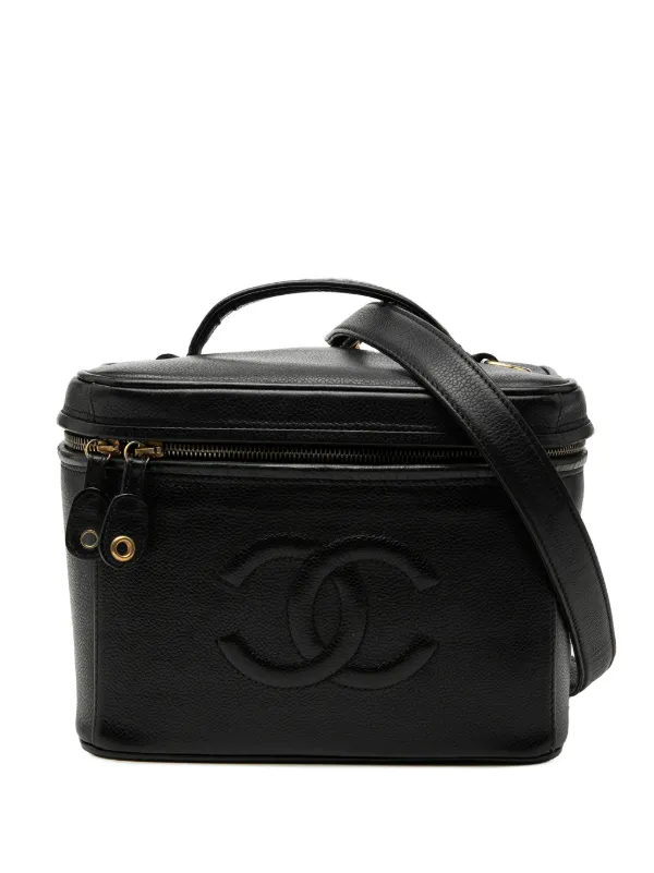 Chanel Pre-owned 1996-1997 CC Caviar Vanity Bag in Black