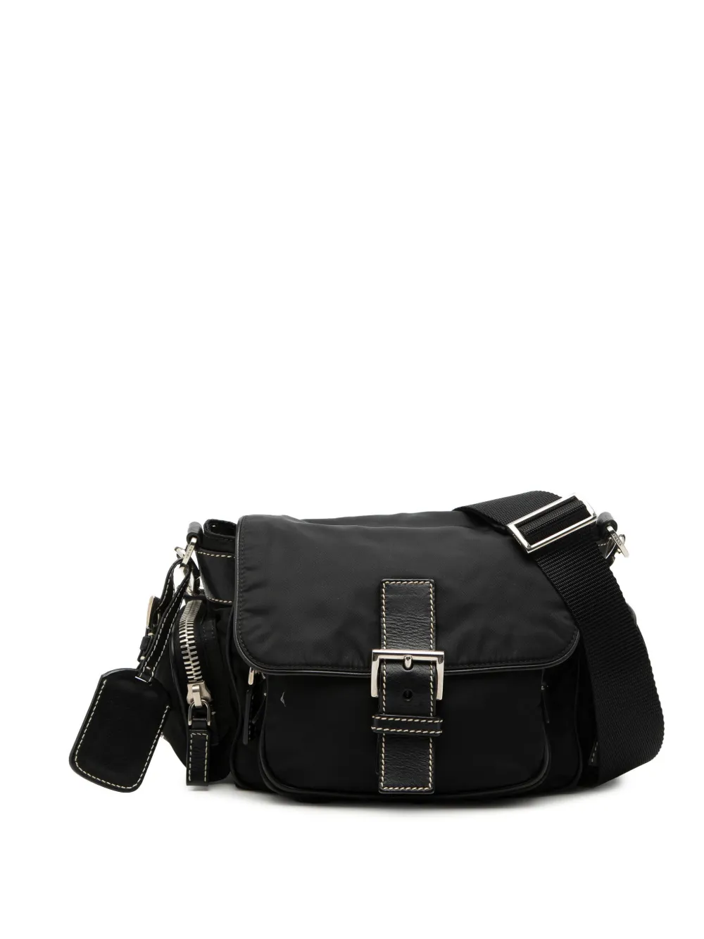 Prada Pre-Owned 2013-2026 Tessuto Buckle Messenger Bag crossbody bag - Nero