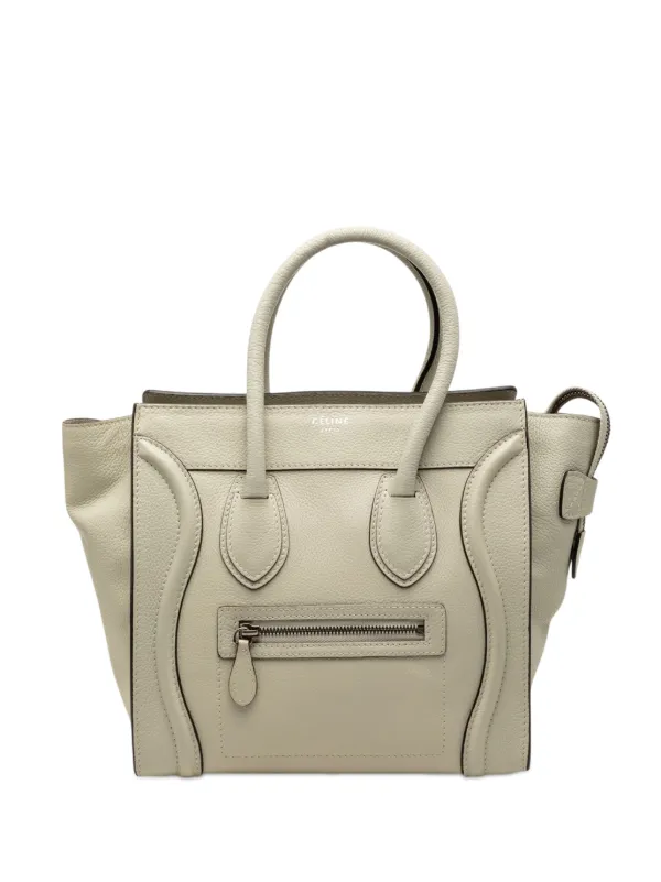 Celine Pre-owned 2012 Micro Leather Luggage Tote Bag in Brown