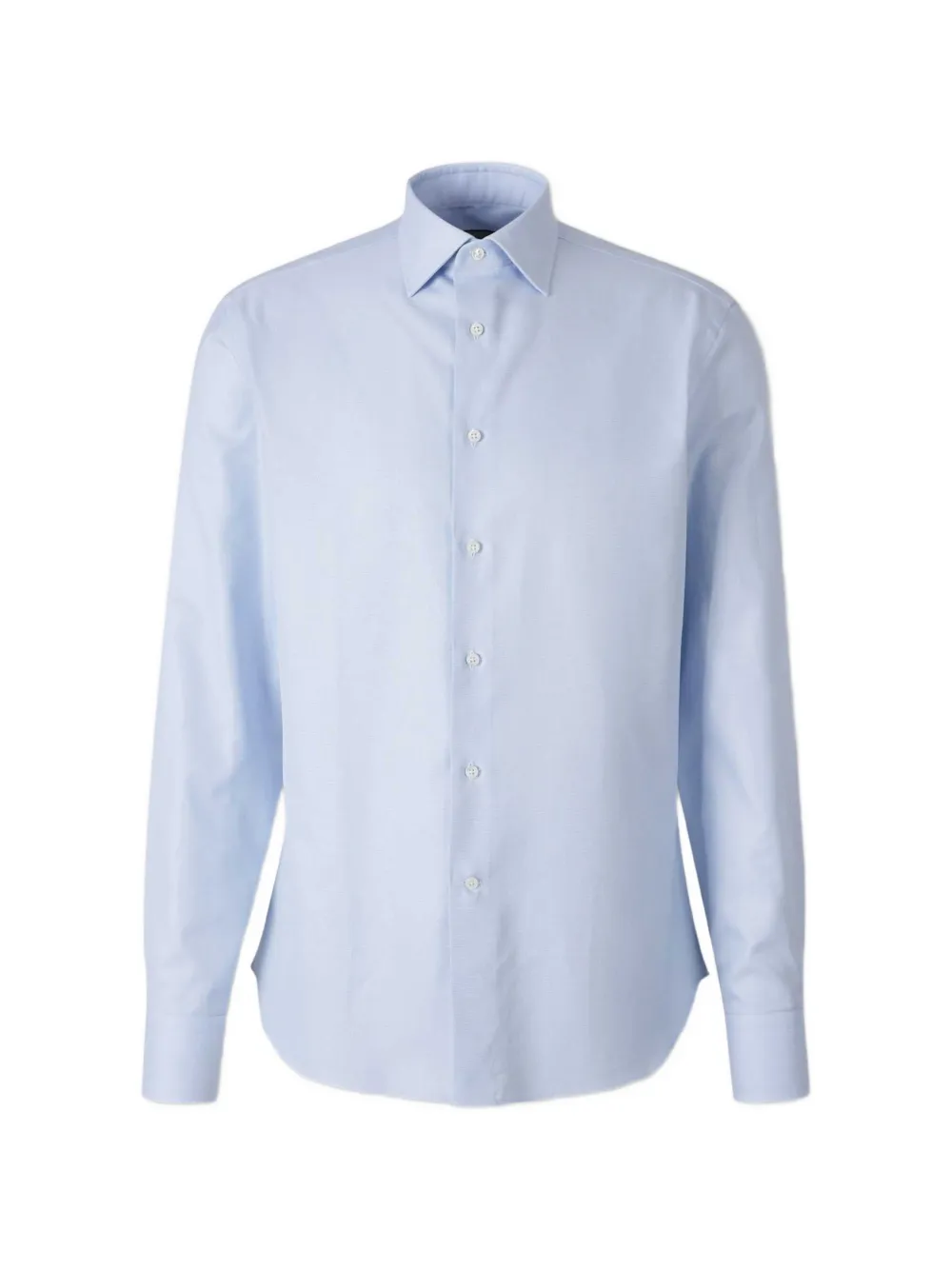 Canali micro-patterned long-sleeved shirt - Blue
