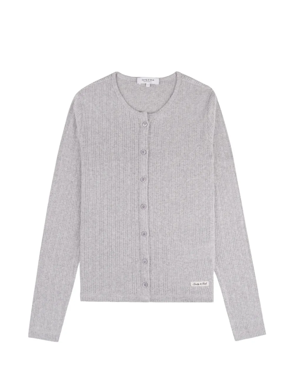 Sporty & Rich logo-patch cardigan - Grigio