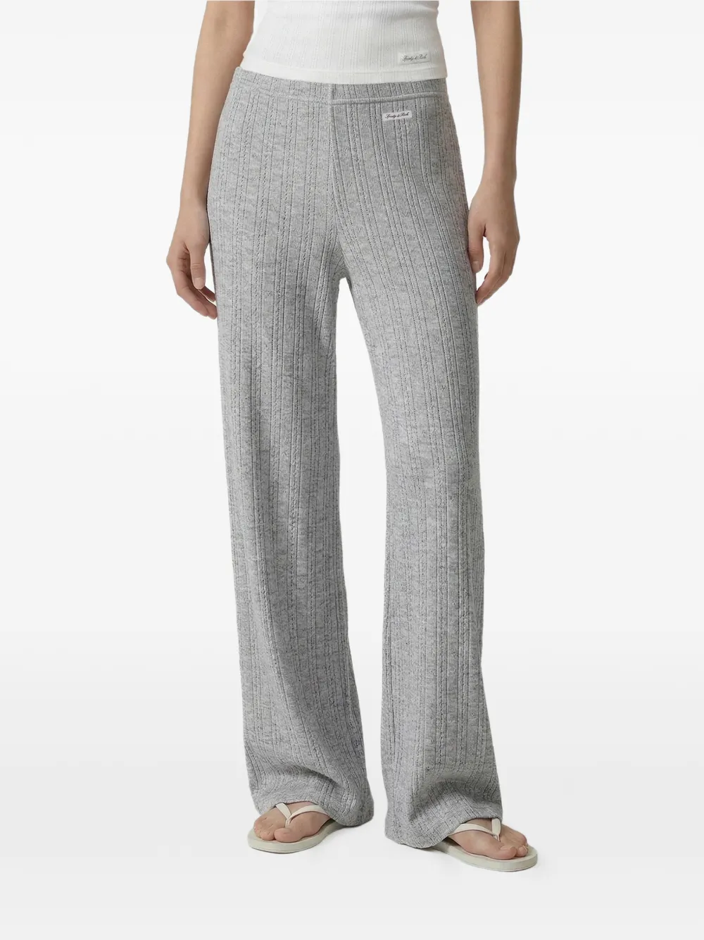 Sporty & Rich Broek met logopatch Grijs
