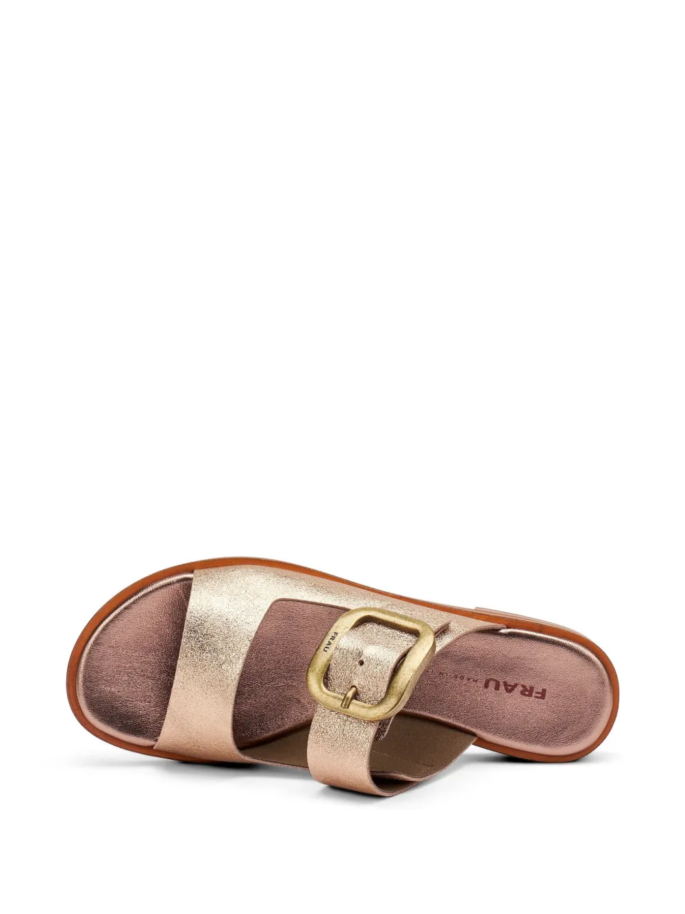 FRAU buckled laminated-leather sandals Goud