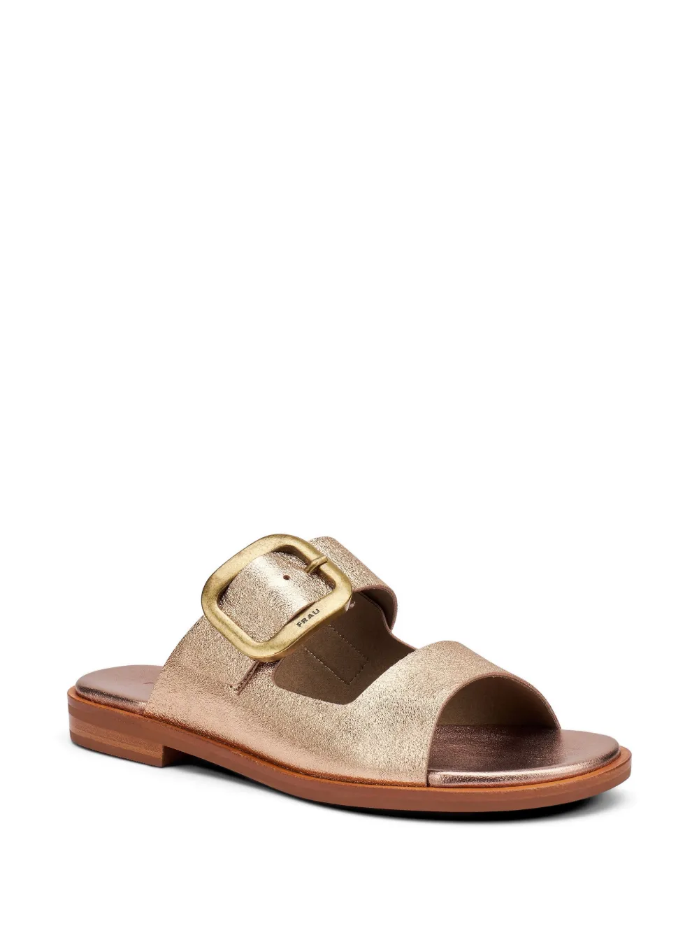 FRAU buckled laminated-leather sandals Goud