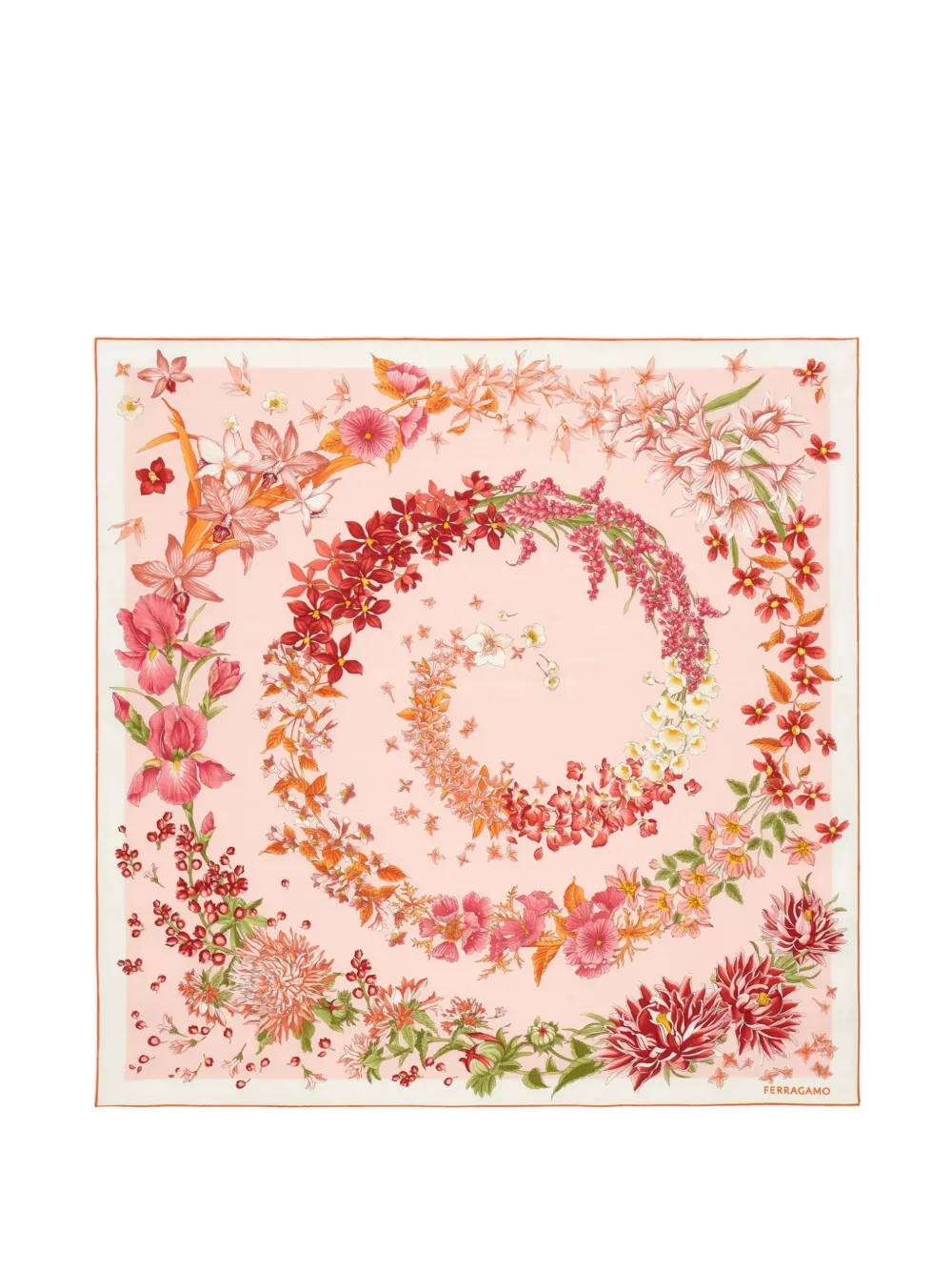 Ferragamo floral-print silk carré - Pink