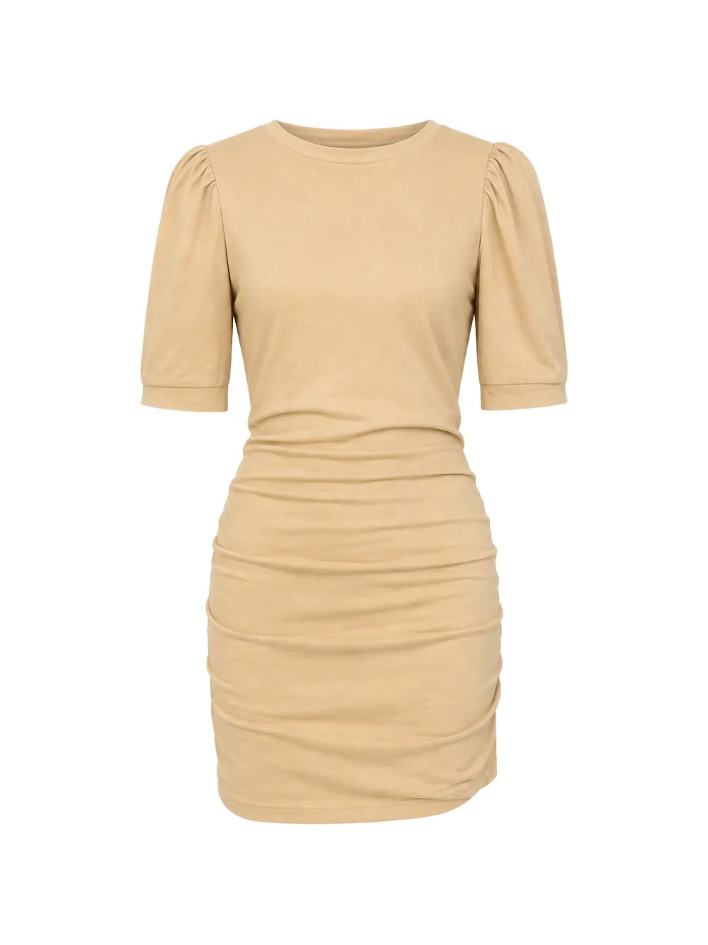 ISABEL MARANT draped puff-sleeve mini dress - Giallo