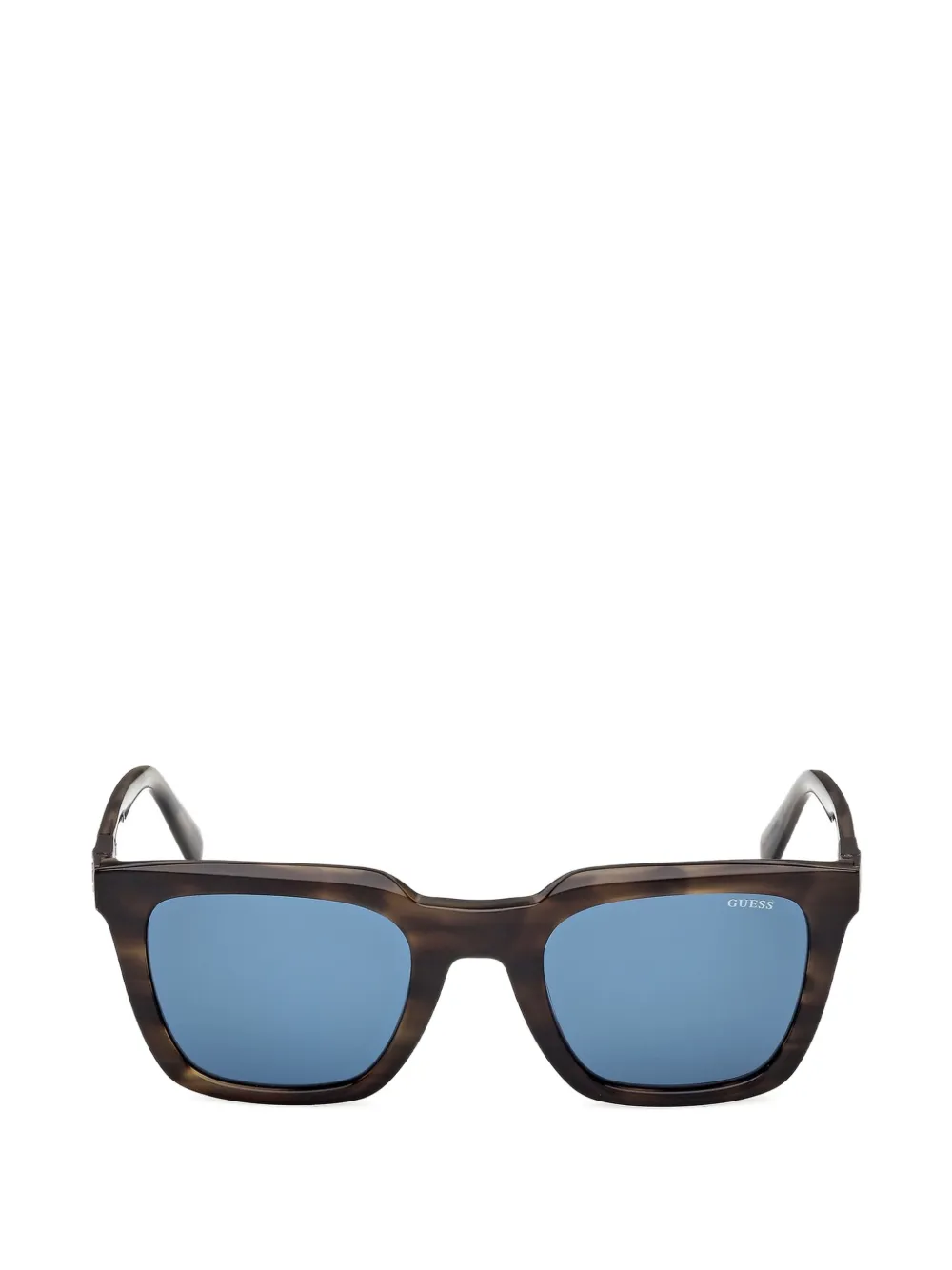 GUESS EYEWEAR Occhiali da sole squadrati con effetto tartarugato - Marrone