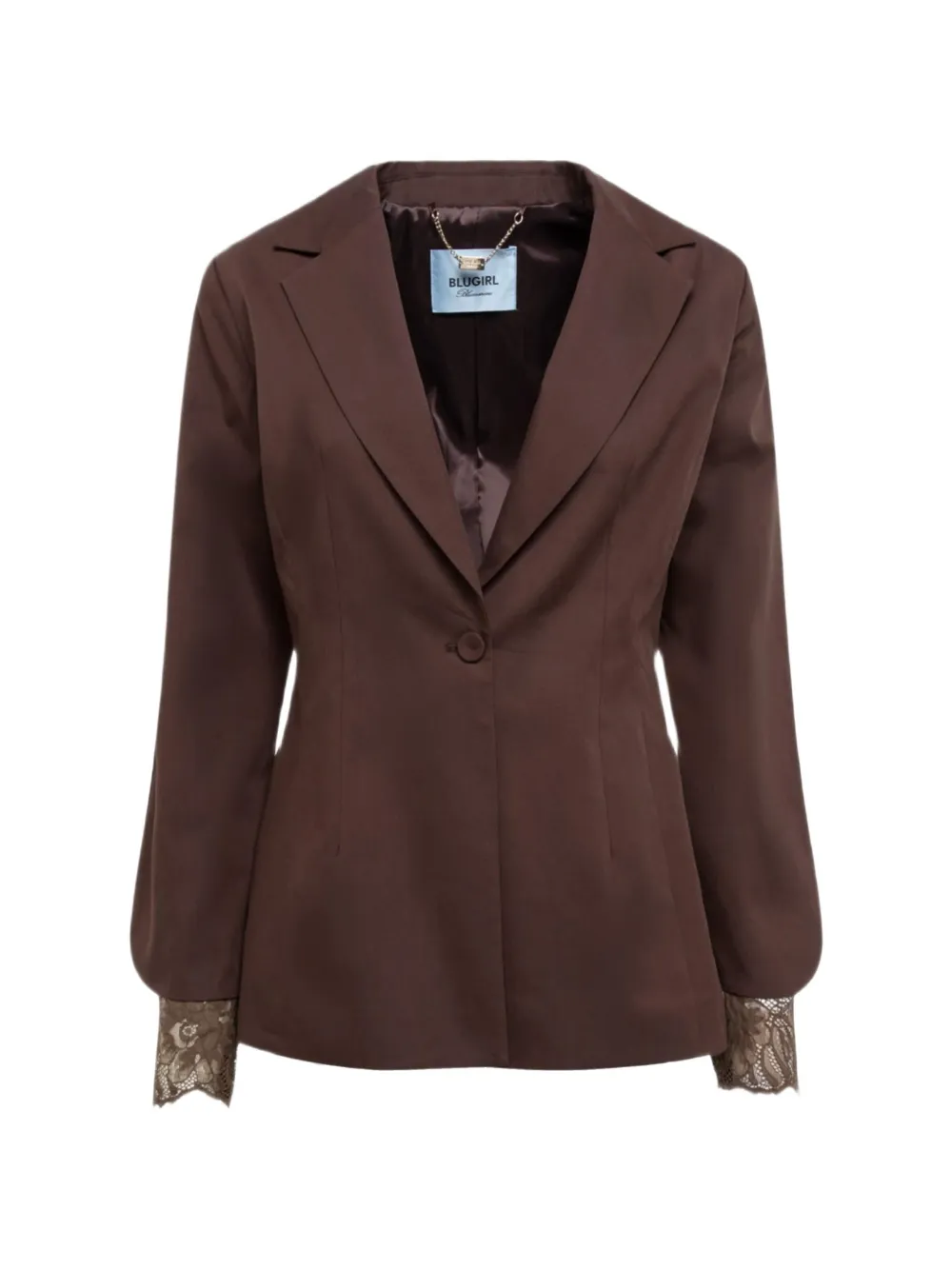 Blugirl lace-trim blazer - Marrone