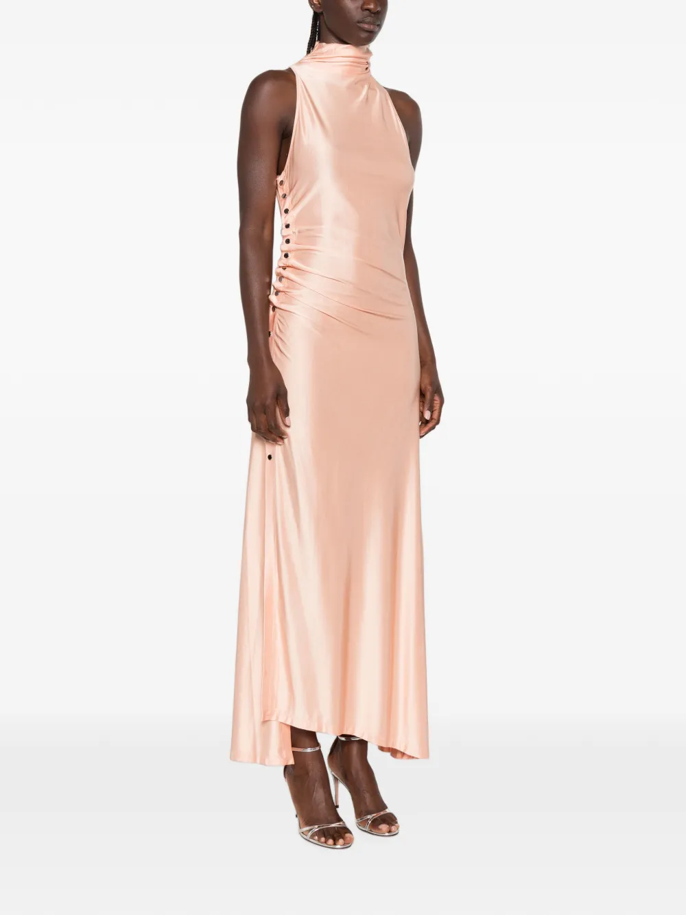 Rabanne Jurk met ruches en knoopdetail Roze