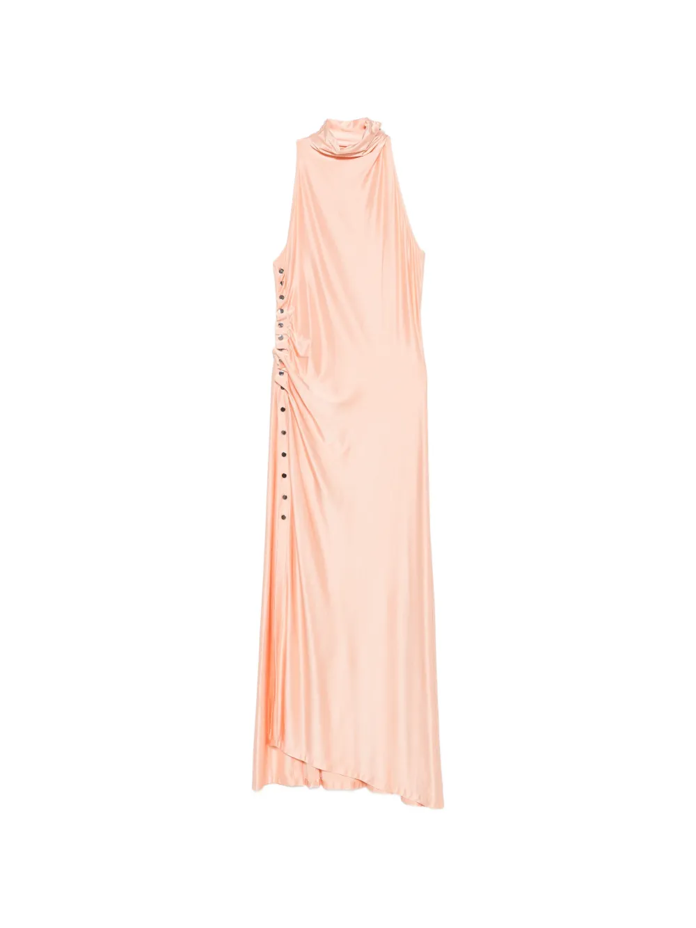 Rabanne ruched button-detail dress - Rosa
