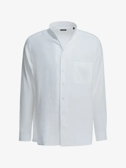 Zegna mandarin-collar chest-pocket shirt