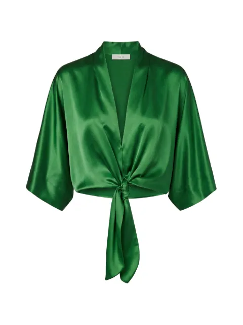 The Sei Dolman tie-front silk blouse