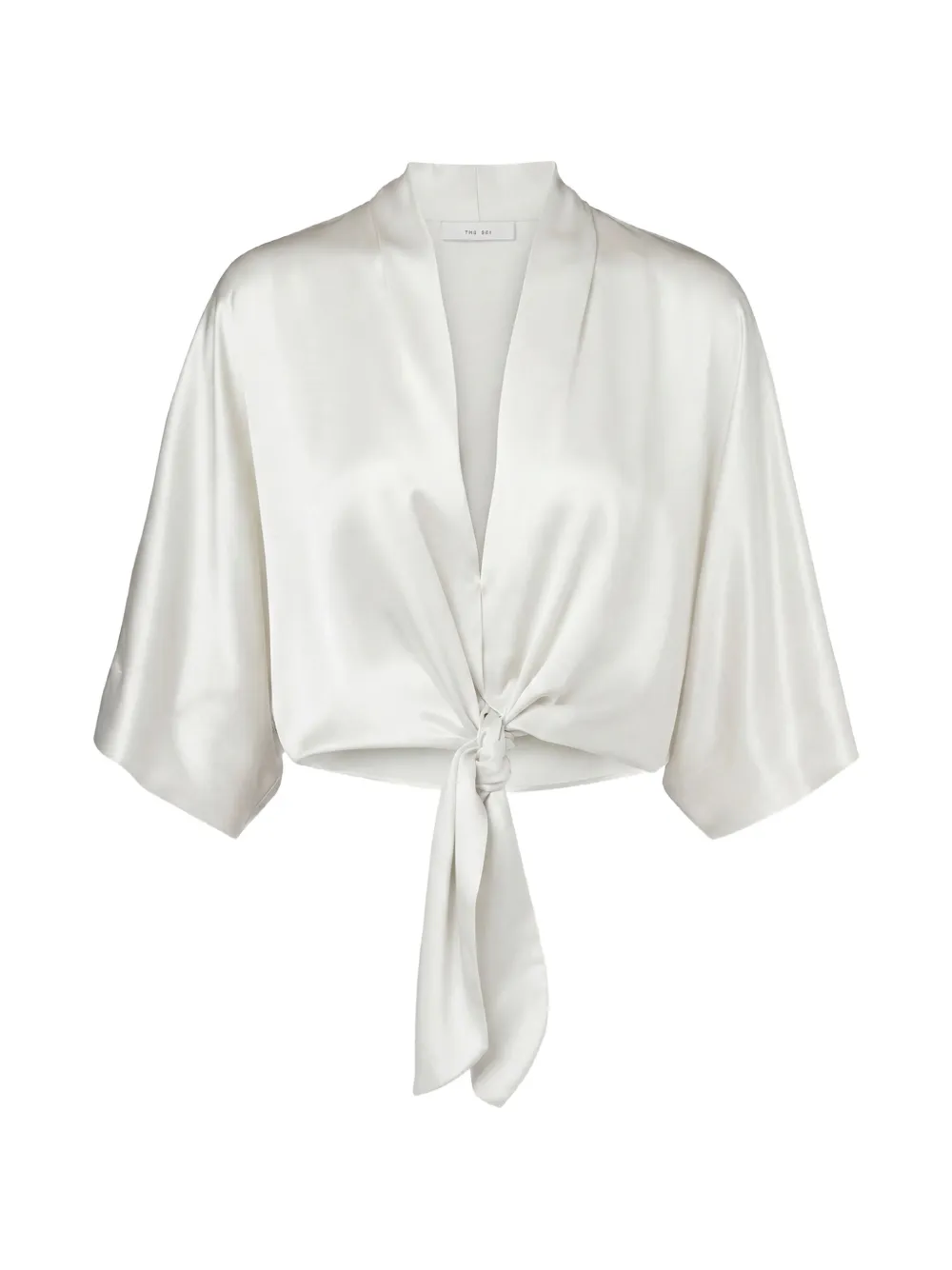 The Sei Dolman tie-front silk blouse - Bianco