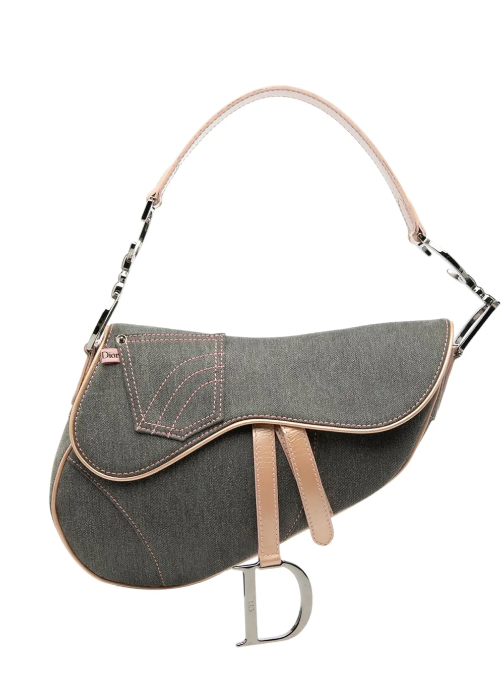 Christian Dior Pre-Owned 2002 Denim Jean Pocket Saddle Bag shoulder bag - Grigio