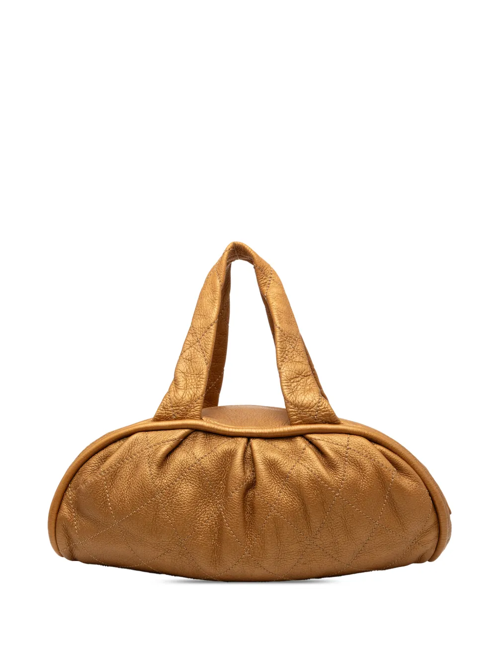 CHANEL Pre-Owned 2005-2006 Small Quilted Metallic Calfskin Le Marais Bowler Bag handbag - Gold
