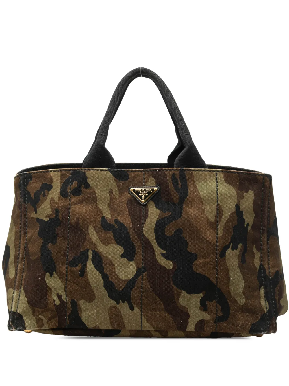 Prada Pre-Owned 2013-2026 Large Canvas Canapa Camouflage Stampata tote bag - Brown