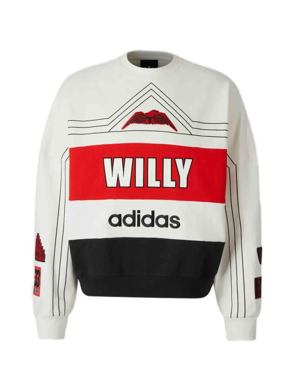 adidas x Willy Chavarria embroidered logo hoodie - Bianco