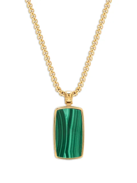 Nialaya Jewelry malachite dog-tag necklace