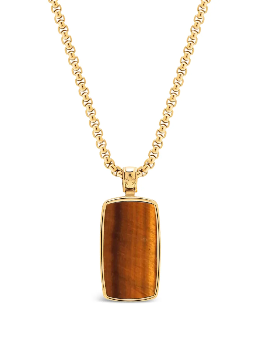 Nialaya Jewelry tiger eye dog tag necklace - Oro