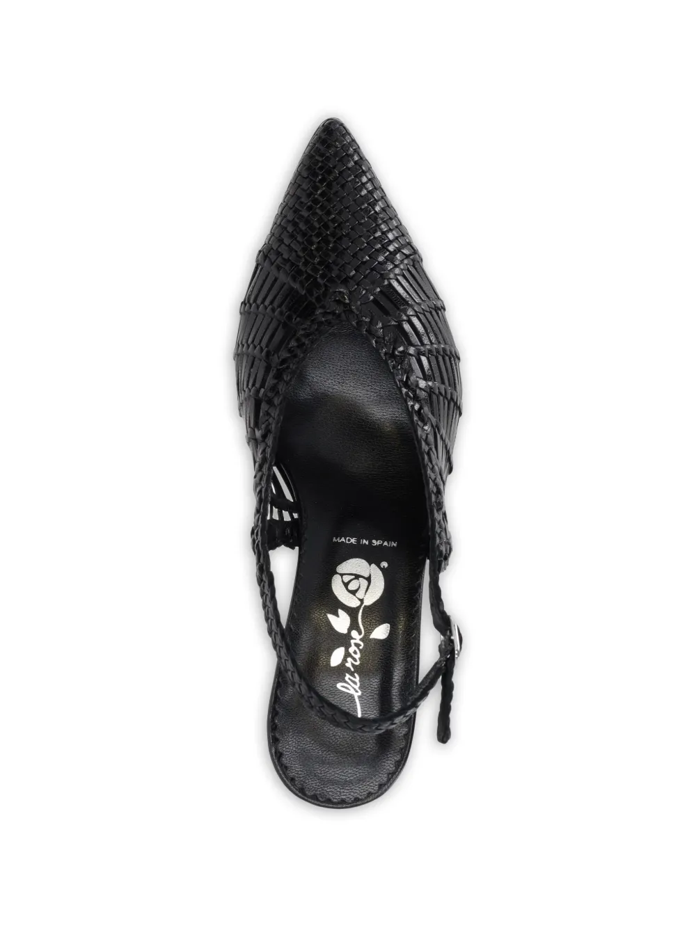 La-Rose woven slingback pumps Zwart