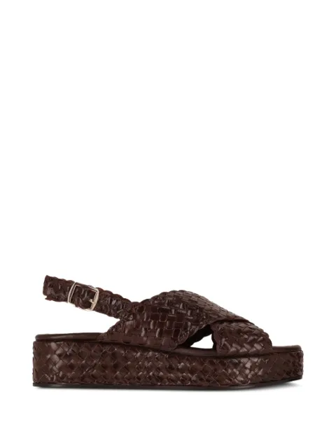 La-Rose — woven crossover platform sandals