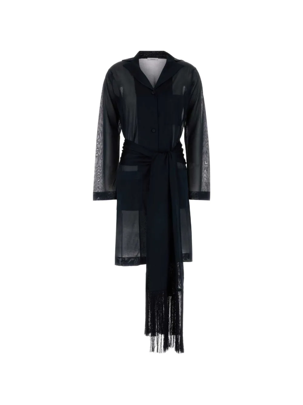 Ferragamo fringe-trimmed sheer cardigan - Blu