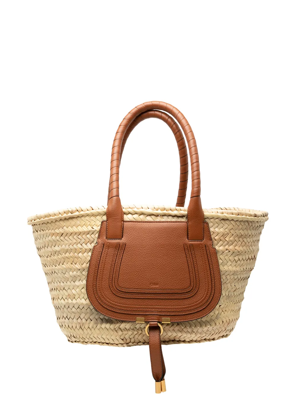 Chloé Pre-Owned 2010-2026 Medium Raffia Marcie Basket tote bag - Marrone