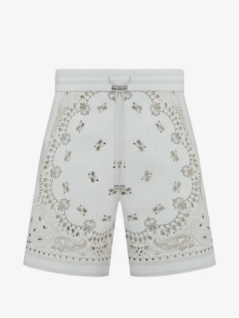 AMIRI short en cuir à imprimé bandana