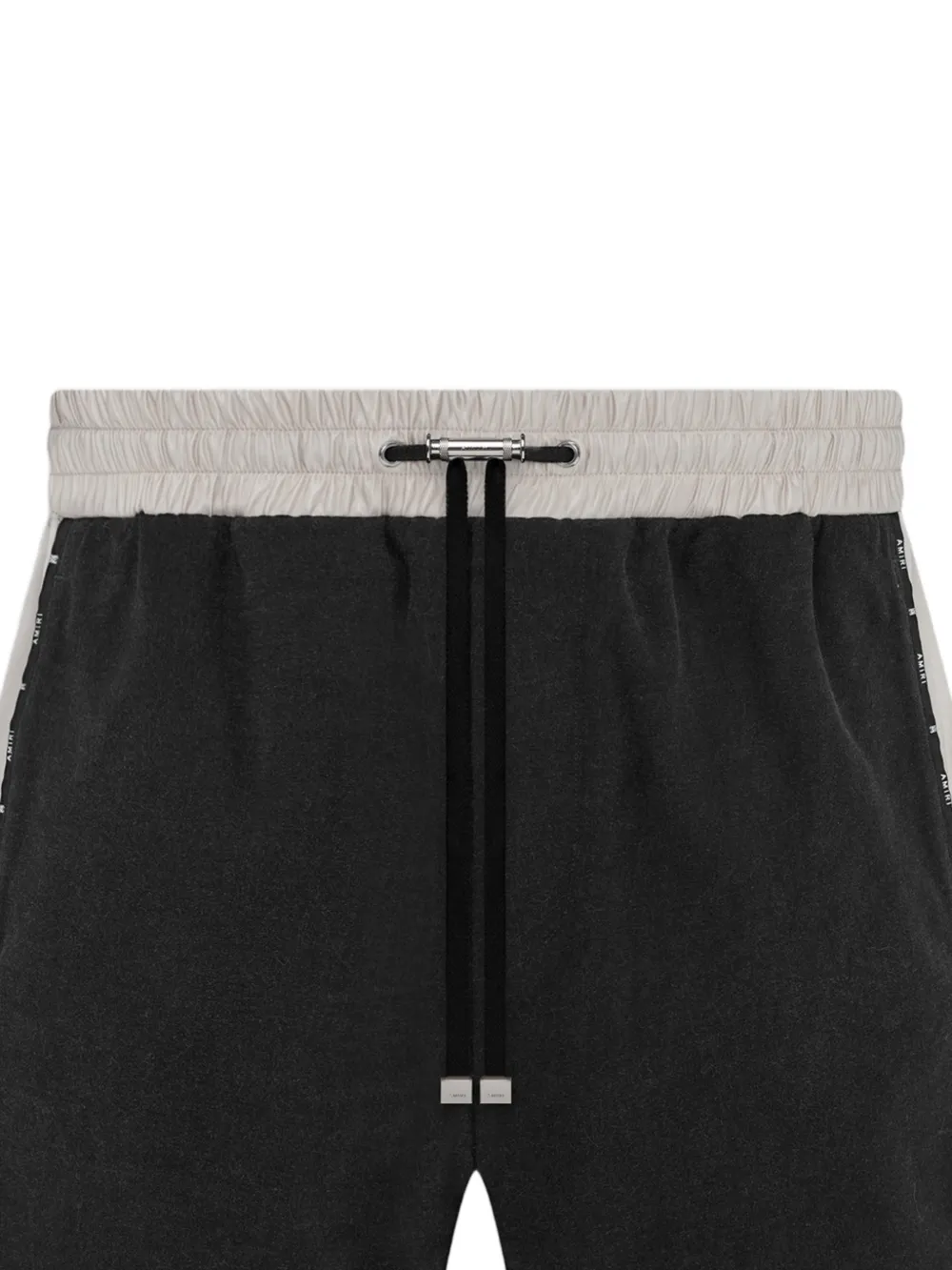 AMIRI Shorts van satijn-denim met colourblocking Zwart