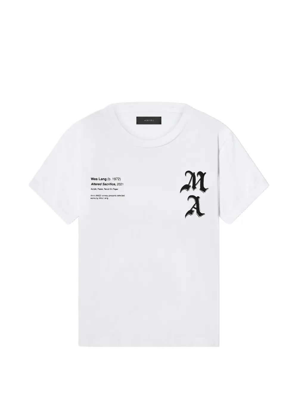 AMIRI x Wes Lang Checker Skull cotton T-shirt - Bianco