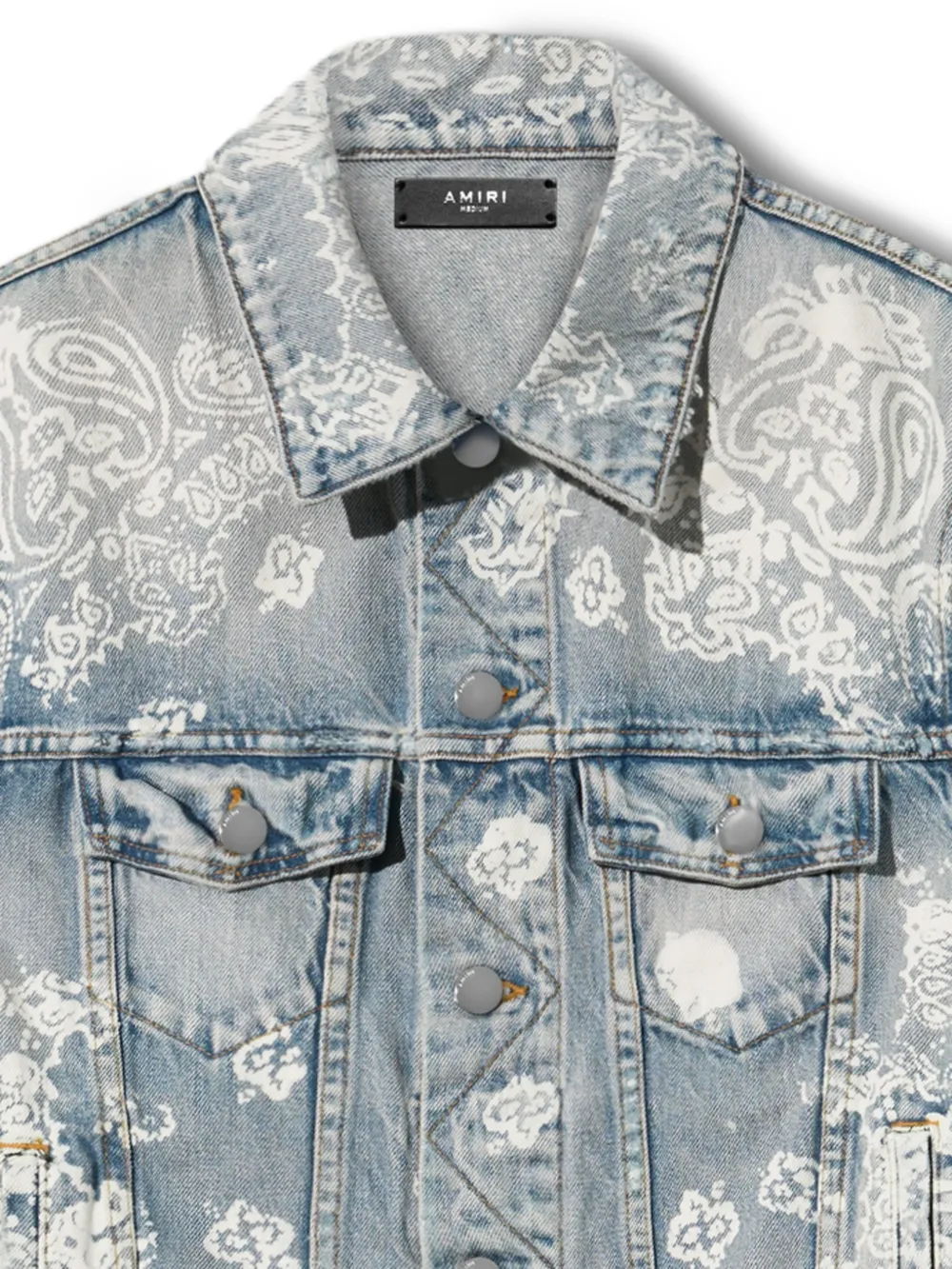 AMIRI Denim jack met bandanaprint Blauw