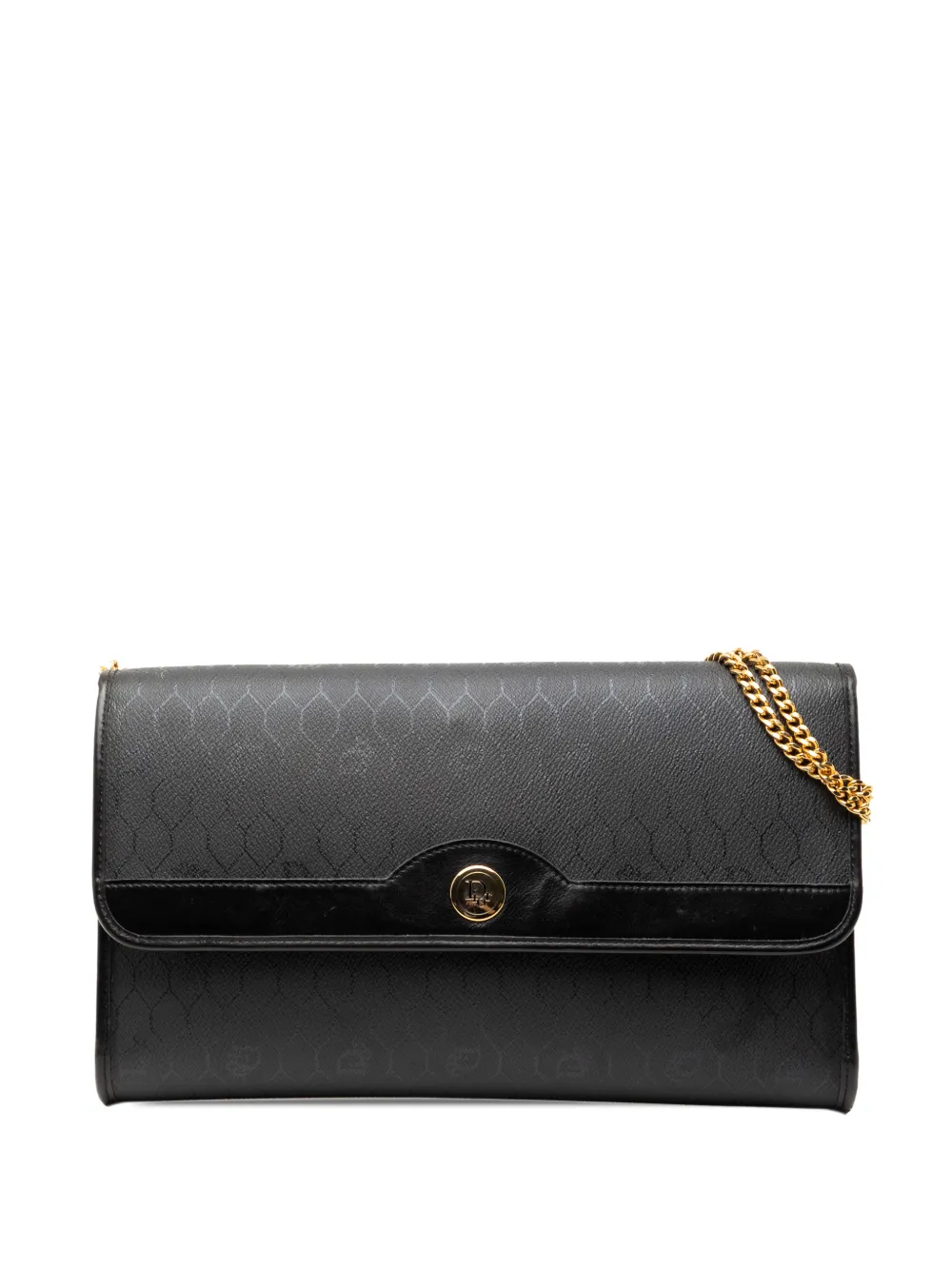 Christian Dior Pre-Owned 1980-2000 Honeycomb Coated Canvas Chain crossbody bag - Nero