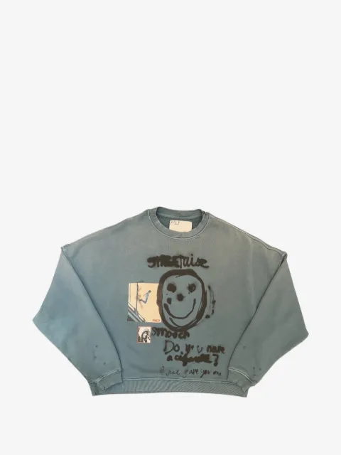Paly airbrush-print distressed sweatshirt