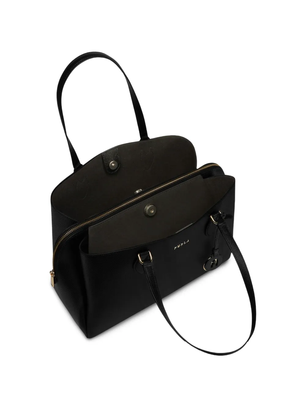 Furla Grote Minerva Arch shopper met logo Zwart