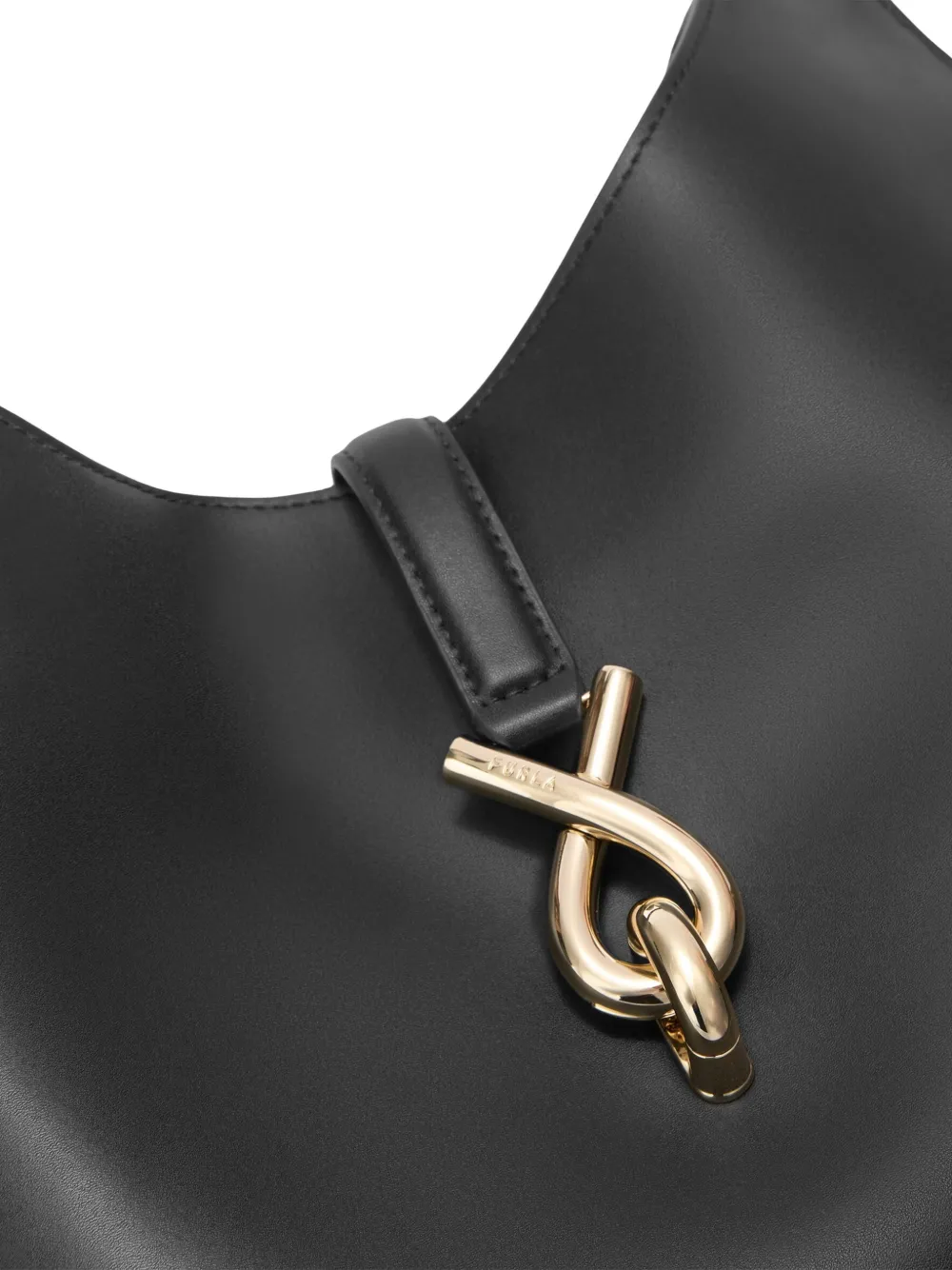 Furla Medium Mianova leren schoudertas Zwart
