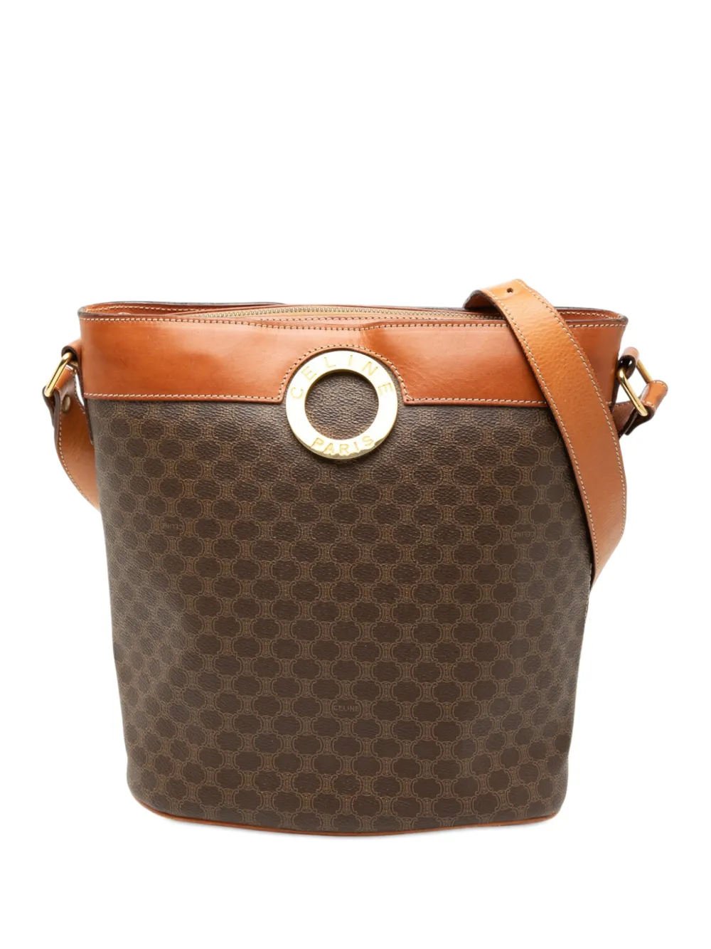Celine Pre-Owned 2010 Macadam Coated Canvas bucket bag - Marrone
