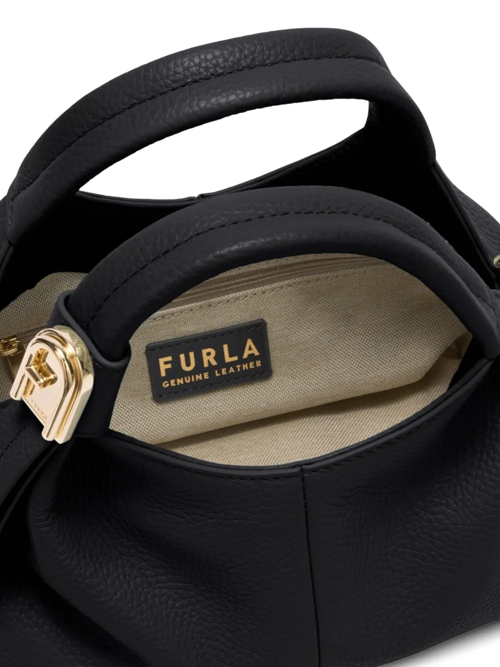 Furla Planeta kleine leren shopper Zwart